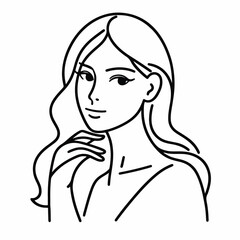adult woman line art vector