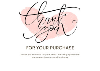 Thankyou Shopping and Business Card with a pink heart 