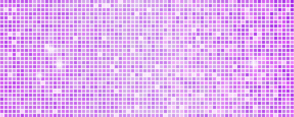Disco ball seamless pattern. Disco party glitter pink metal background, sparkle mosaic tile