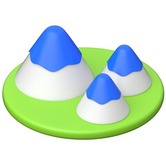 Mountains 3D icon on transparent background