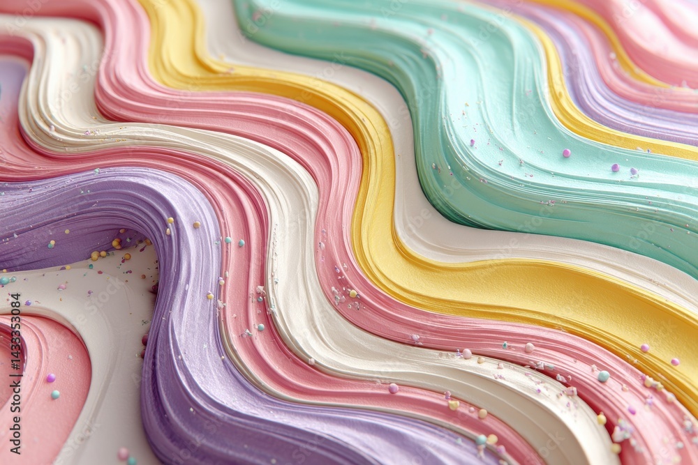 Poster a vibrant and mesmerizing abstract background featuring smooth, colorful wave patterns, creating a v