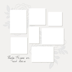 Blank collage Photo Frames Vector Template Illustration. Photo Presentation Template. Photo Frame For Text or Pictures. collage presentation for album or scrapbooking.