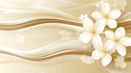 Elegant Plumeria Flowers with Wave Background.
