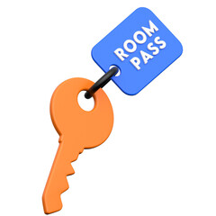 Room Pass 3D icon on transparent background