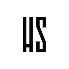 HS monogram logo design letter text name symbol monochrome logotype alphabet character simple logo