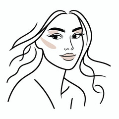 adult woman line art vector