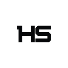 Obraz premium HS monogram logo design letter text name symbol monochrome logotype alphabet character simple logo