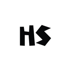 HS monogram logo design letter text name symbol monochrome logotype alphabet character simple logo