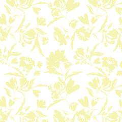 silhouette meadow flowers seamless pattern, Retro style design for fashion , fabric, web, wallpaper ,wrapping and all prints on vintage background
