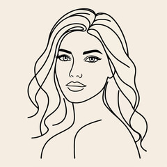 adult woman line art vector