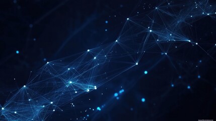 Obraz premium Abstract Network Connections in Dark Space