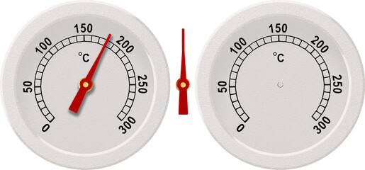 Naklejka premium dial oven thermometer with arrow for design