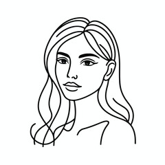 adult woman line art vector