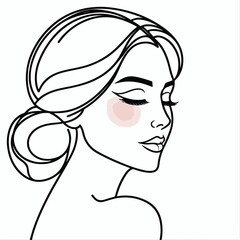 adult woman line art vector