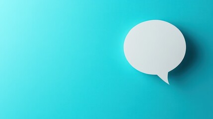 Speech bubble sits waiting to be filled, ready for communication, dialogue, social media message.