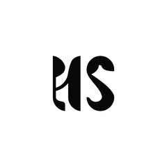 Fototapeta premium HS monogram logo design letter text name symbol monochrome logotype alphabet character simple logo