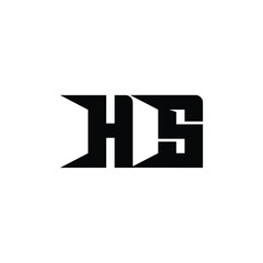 HS monogram logo design letter text name symbol monochrome logotype alphabet character simple logo