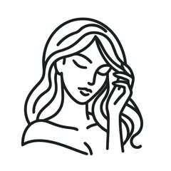 adult woman line art vector