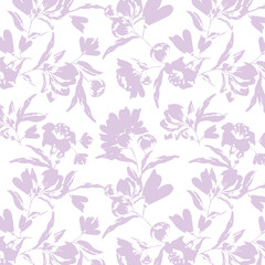silhouette meadow flowers seamless pattern, Retro style design for fashion , fabric, web, wallpaper ,wrapping and all prints on vintage background
