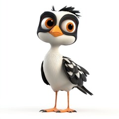 Naklejka premium cute cartoon Lapwing character 3D render isolated on white background 