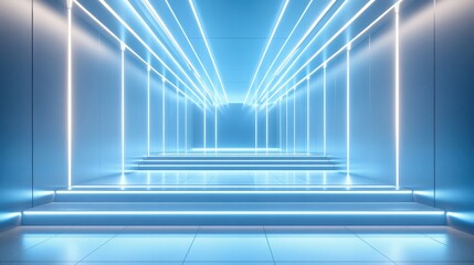 Obraz premium Futuristic Neon Corridor Pathway