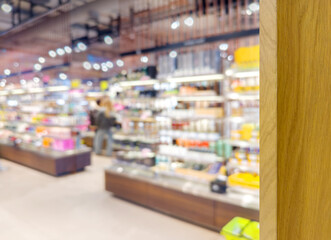 buying cosmetics, cream, shampoo in a perfume shop