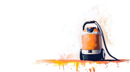 Orange vacuum cleaner illustration.
