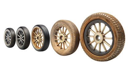 car wheels isolated on white