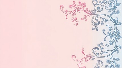 Floral Design with Pink Pastel Background.