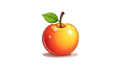 Shiny Red and Yellow Apple Illustration