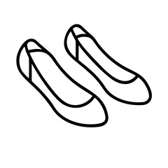 ballet flats line drawn footwear vector art - illustration ballet flats, isolated white background