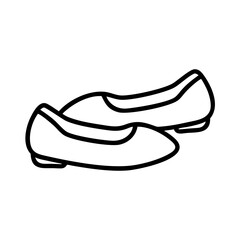 ballet flats line drawn footwear vector art - illustration ballet flats, isolated white background