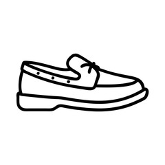 boat shoes line drawn footwear vector art - illustration boat shoes, isolated white background