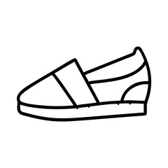 espadrilles line drawn footwear vector art - illustration espadrilles, isolated white background