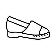 espadrilles line drawn footwear vector art - illustration espadrilles, isolated white background
