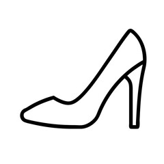 heels line drawn footwear vector art - illustration heels, isolated white background