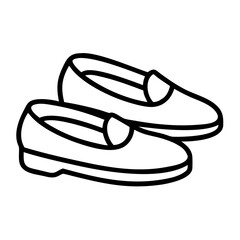 loafers line drawn footwear vector art - illustration loafers, isolated white background