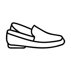 loafers line drawn footwear vector art - illustration loafers, isolated white background
