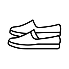 loafers line drawn footwear vector art - illustration loafers, isolated white background