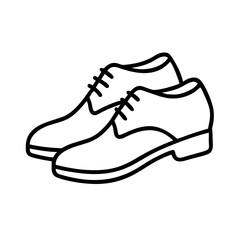 oxfords line drawn footwear vector art - illustration oxfords, isolated white background