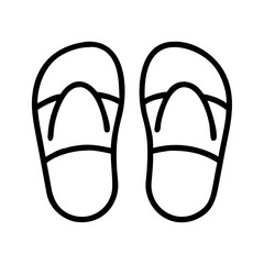 sandals line drawn footwear vector art - illustration sandals, isolated white background