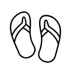 sandals line drawn footwear vector art - illustration sandals, isolated white background