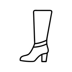 thigh high boots line drawn footwear vector art - illustration thigh high boots, isolated white background