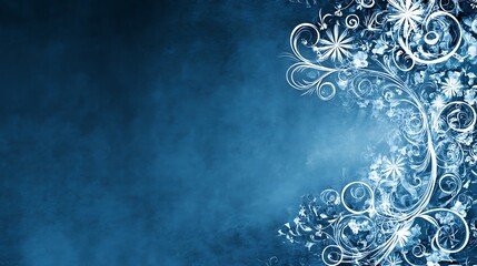 Blue Floral Swirl Background. (1)