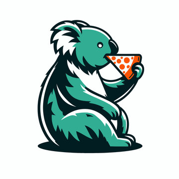koala eating pizza slice clip art preview