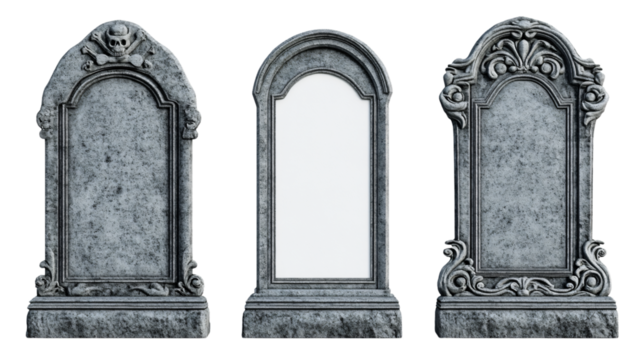 Blank Tombstone Mockup Set for Professional Design Purposes