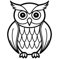 Modern Owl Line Drawing