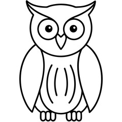 Modern Owl Line Drawing