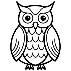 Modern Owl Line Drawing