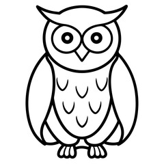 Modern Owl Line Drawing